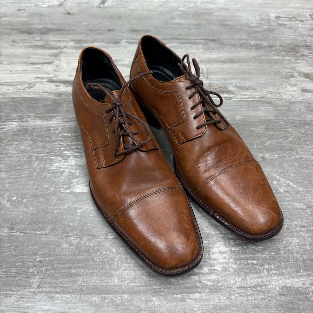 Johnston & Murphy Tan Cap Toe Derbys Dress Shoes 12 M